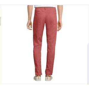 new $74 lands end mens jeans nautical red pants 42 x 32 casual summer chinos
